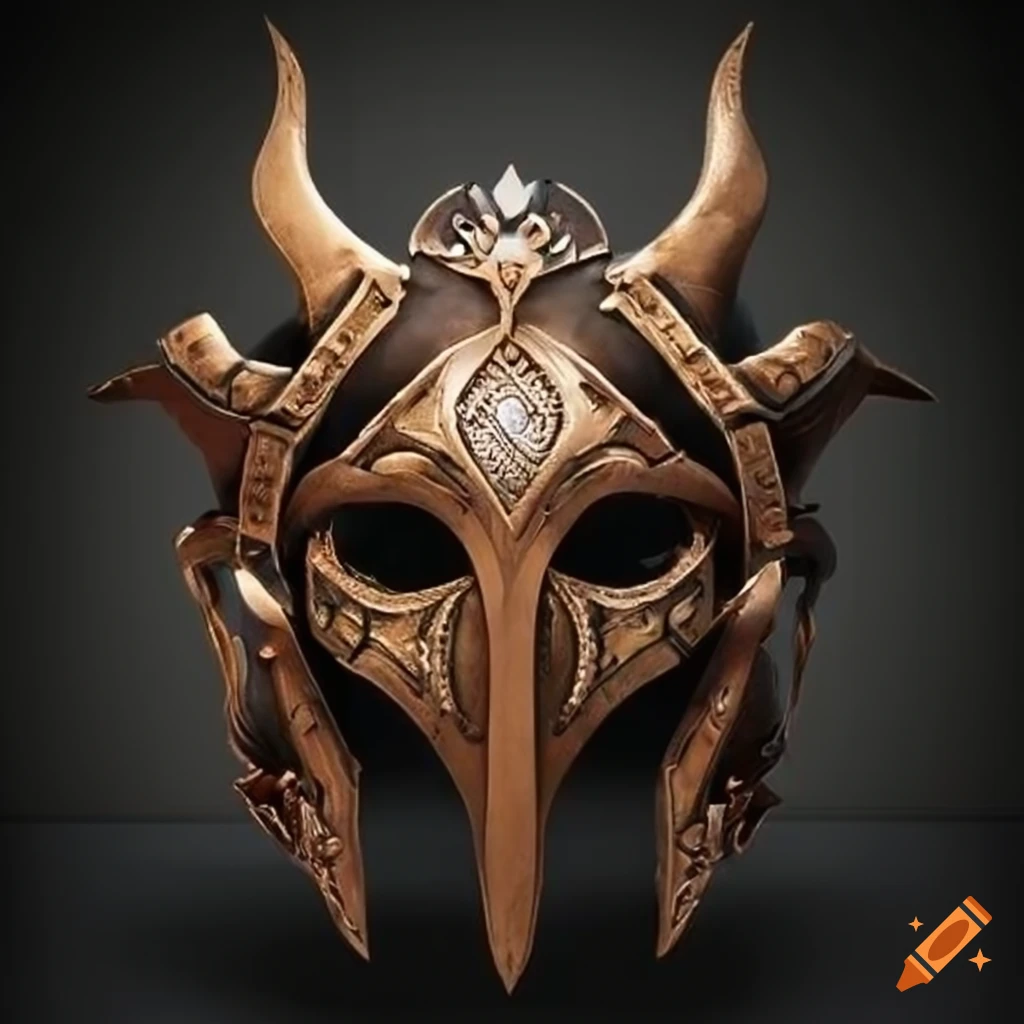 symmetrical fantasy leather helm design