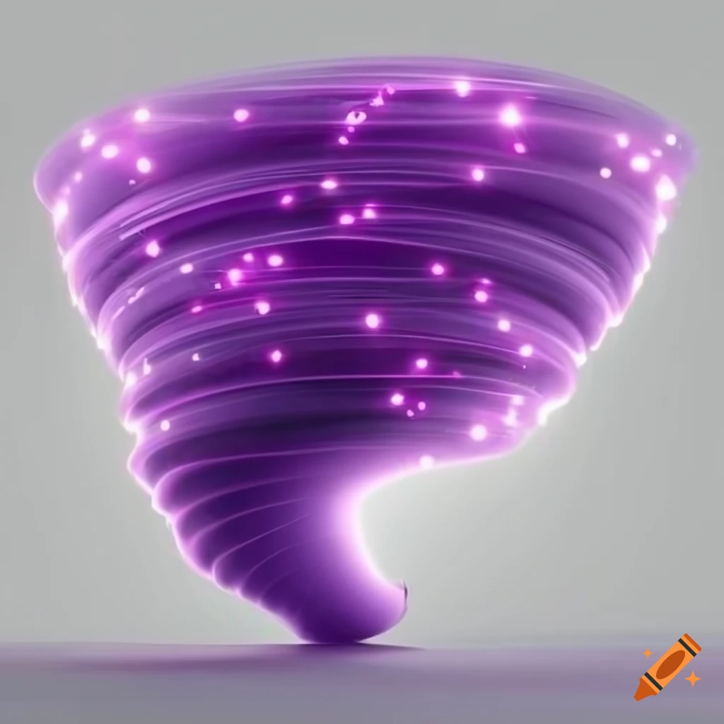 3D rendering of a tornado with purple lights