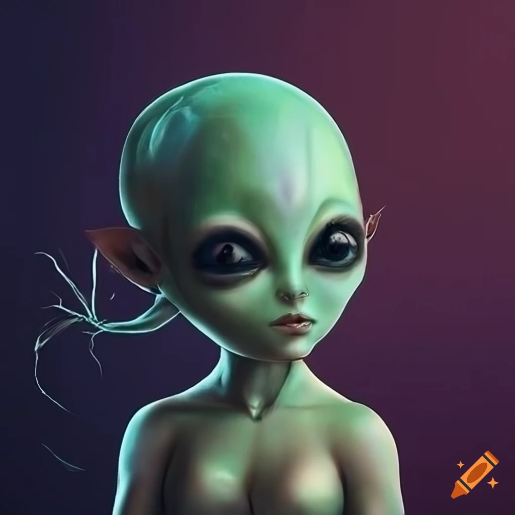 digital art of an alien girl