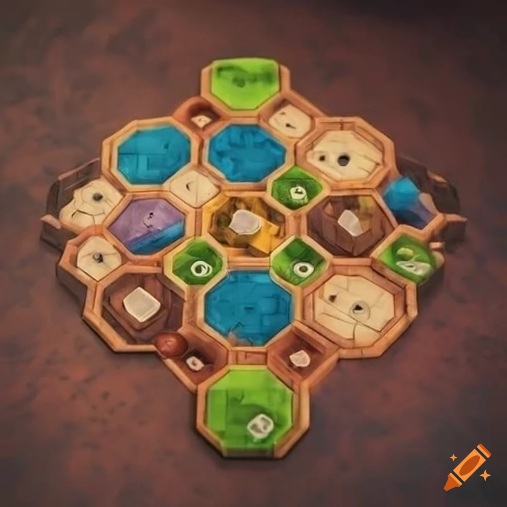 Catan board game with square tiles on Craiyon