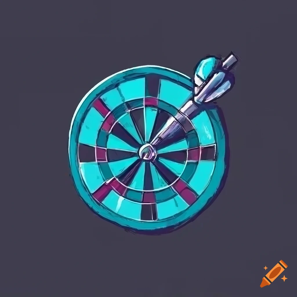 comic style logo for a dart player
