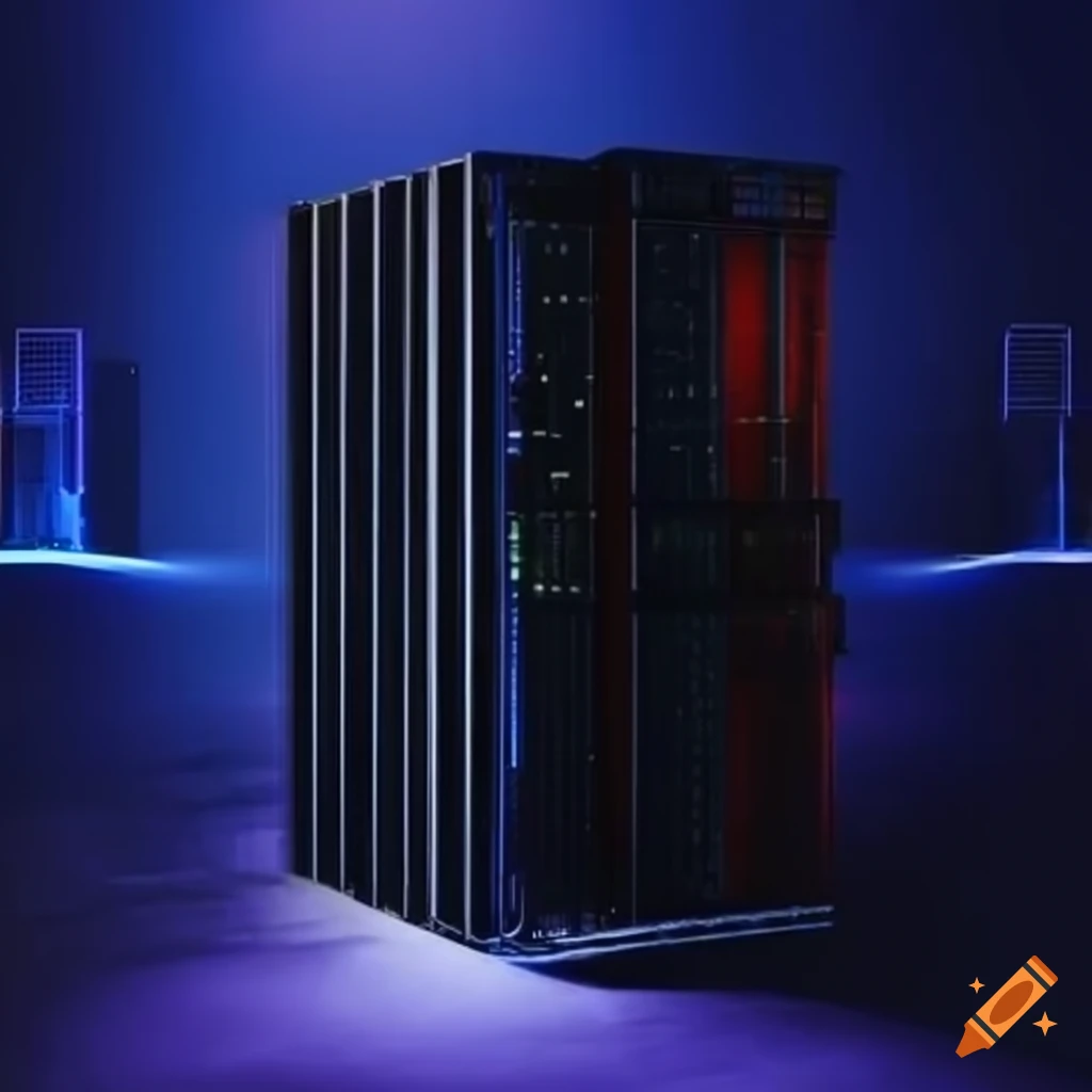 Data center with servers and cables