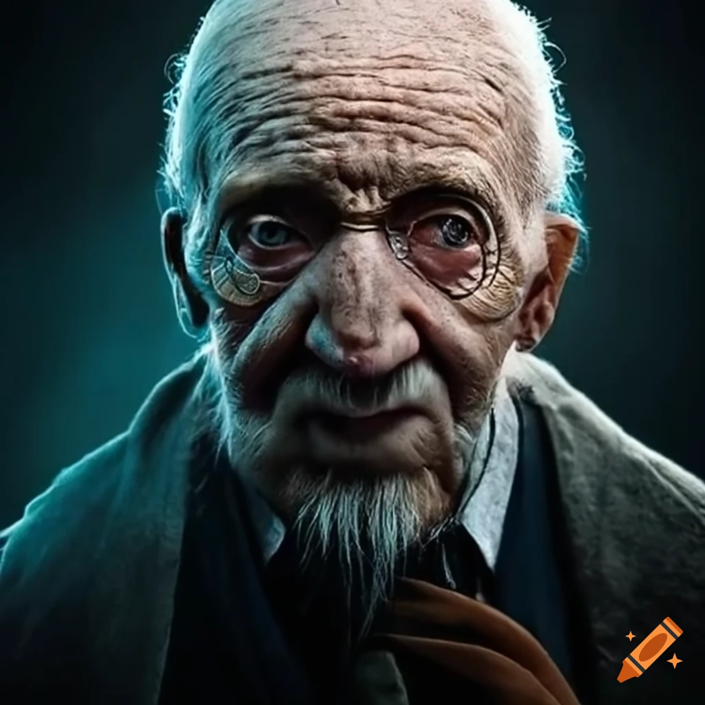 Portrait of harry potter as an old man with the letter x on Craiyon