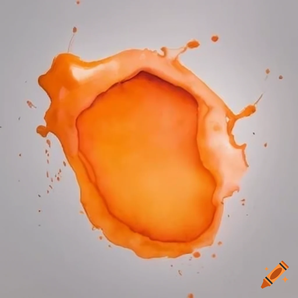 Orange watercolor splash on Craiyon