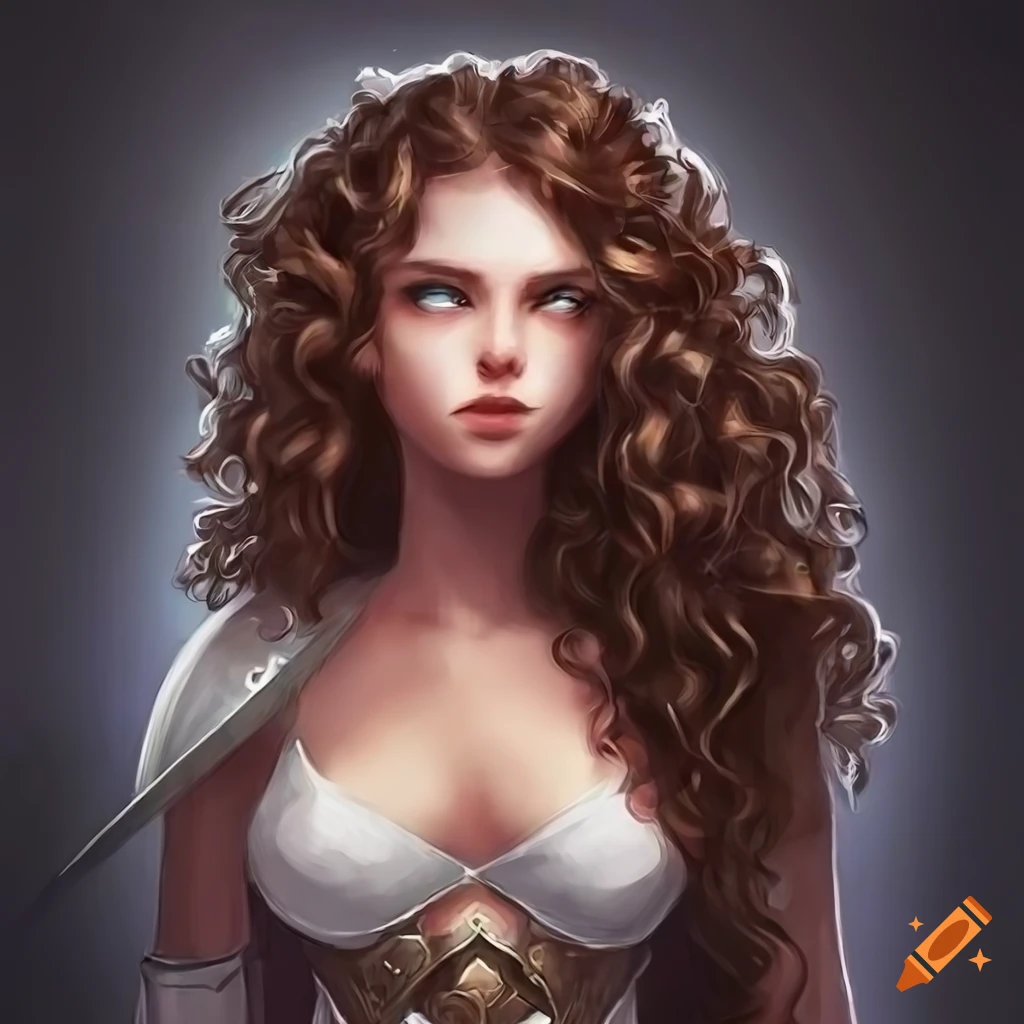 digital art of a sword-wielding woman in a fantasy world