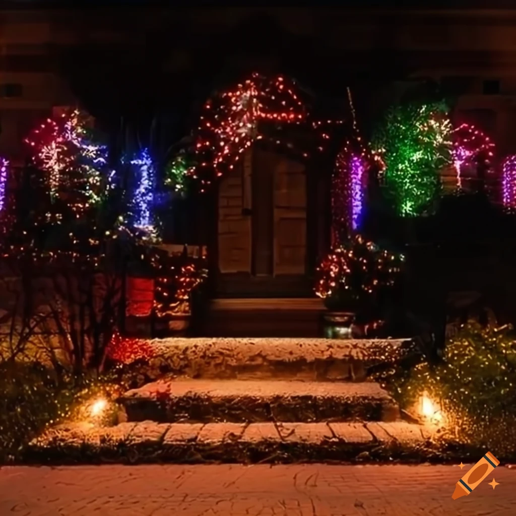 square outdoor Christmas brick lights