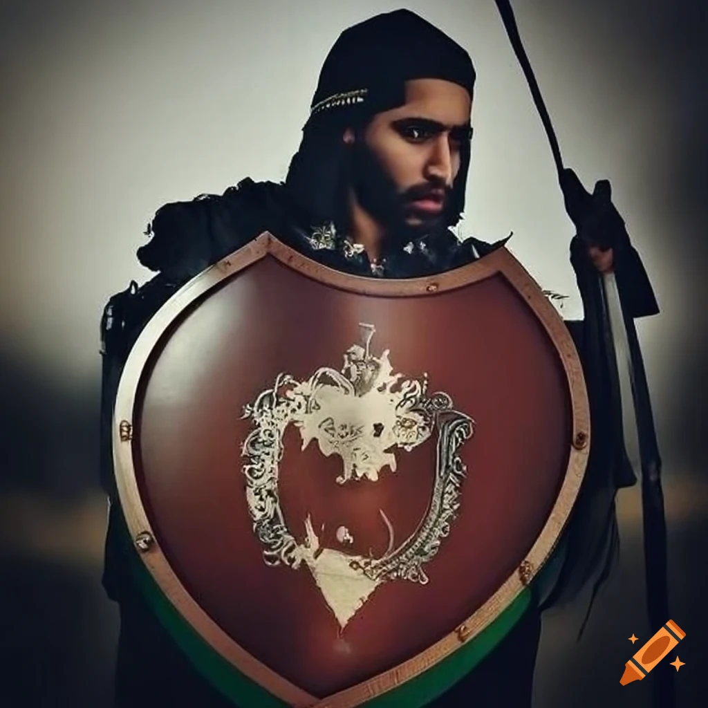 brave knight representing Palestinian culture and unity