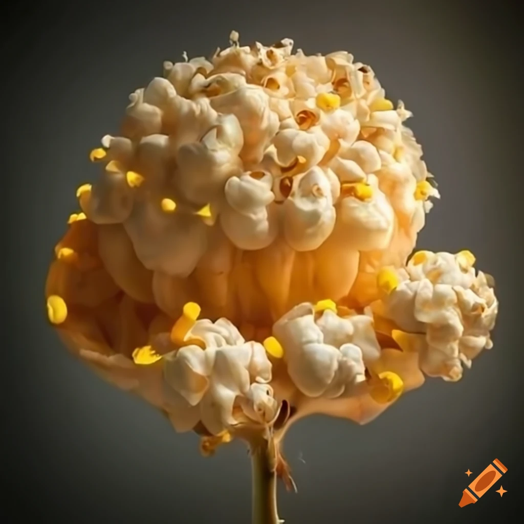 Popcorn flower with cows in a farm