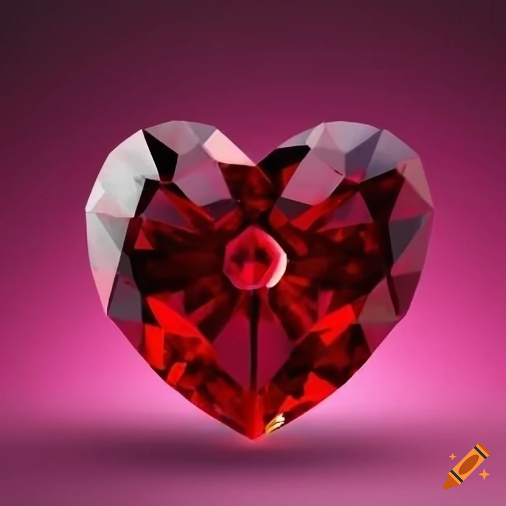 Red crystal heart with bullseye on Craiyon