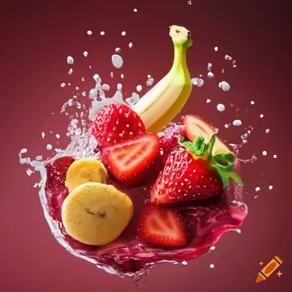 Refreshing strawberry and banana fruit mix
