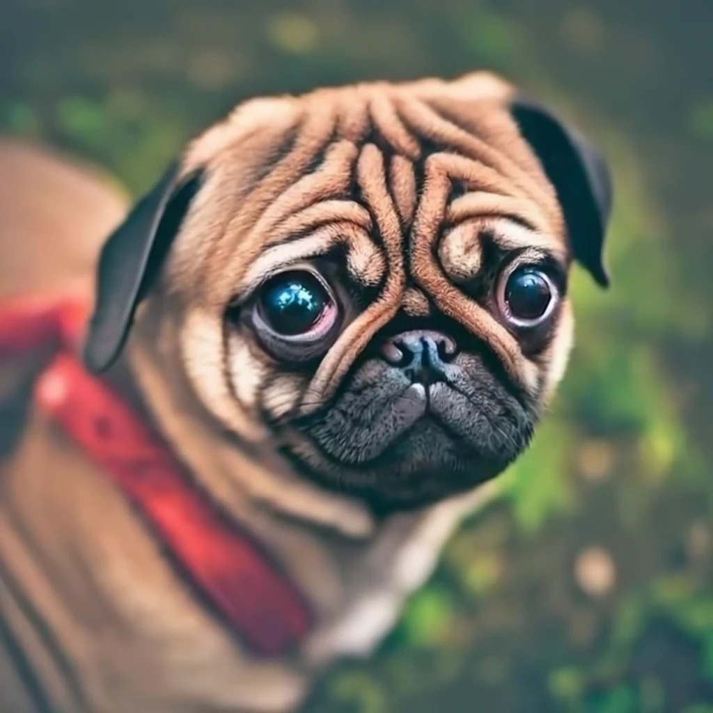 Adorable pug puppy with beautiful eyes