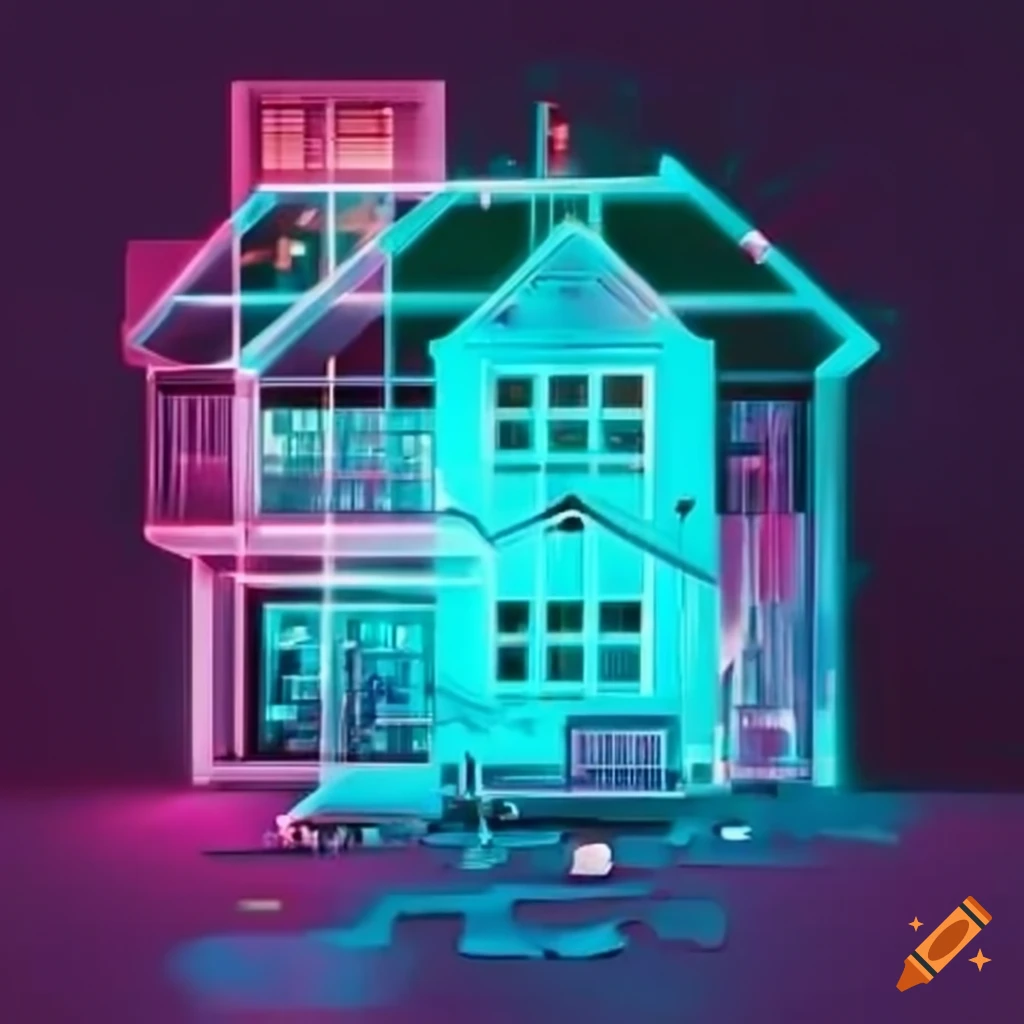 illustration of a house controlled by AI
