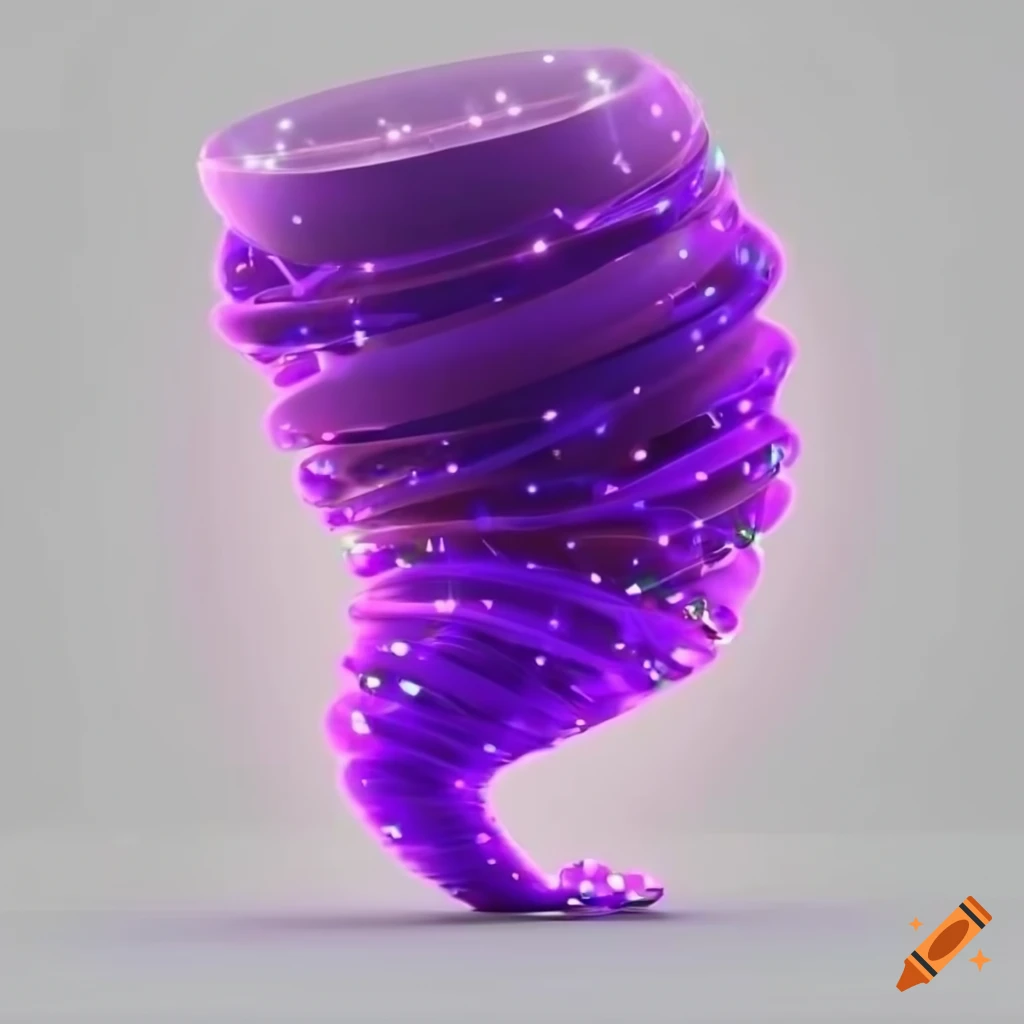 3D rendering of a spectacular tornado with purple lights