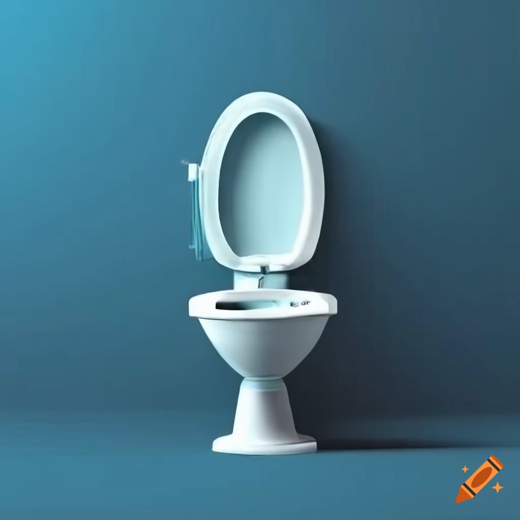 blue room with isolated toilet