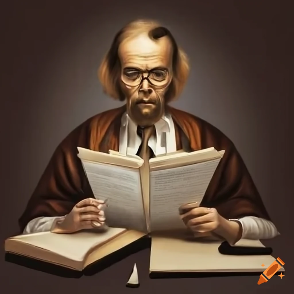 philologist-examining-manuscripts-and-writing-notes-on-craiyon