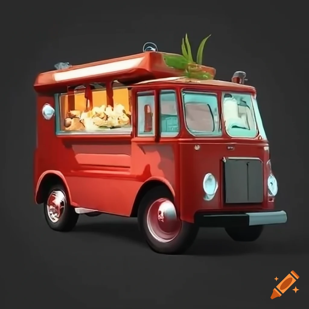 Food truck on a busy street