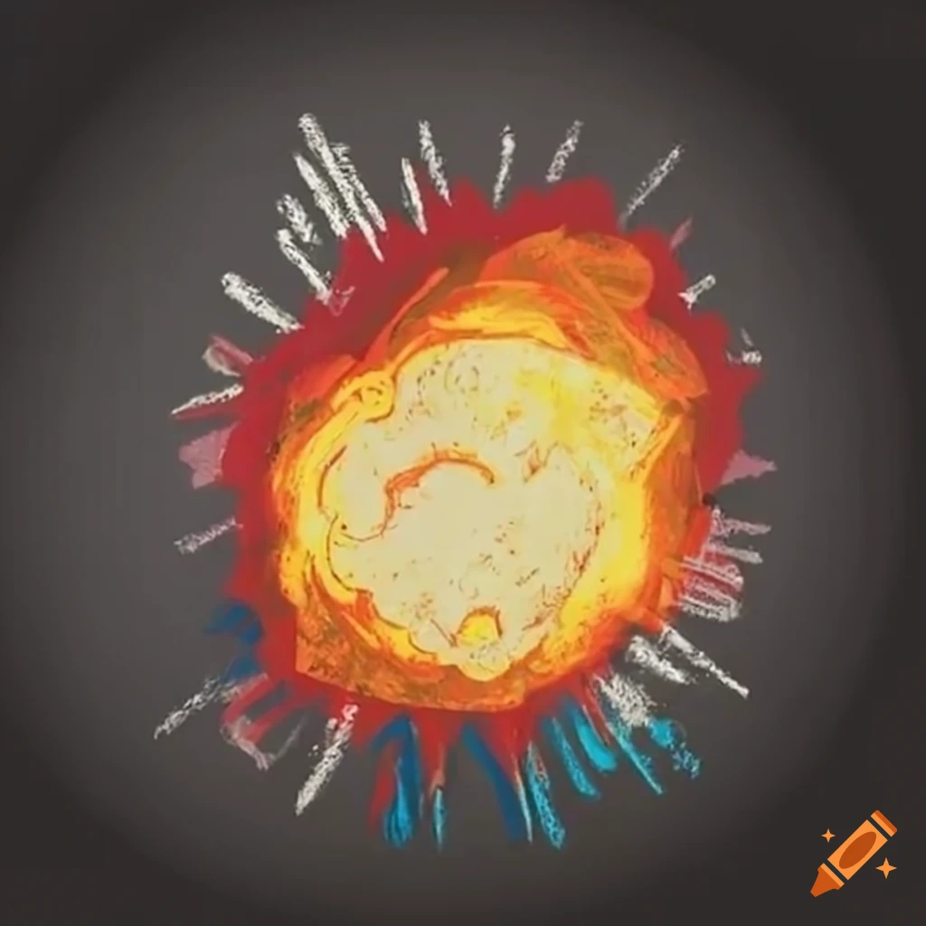 Chalk drawing of an explosion