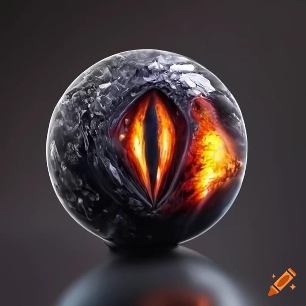 Black crystal orb with dragon eye inside on Craiyon