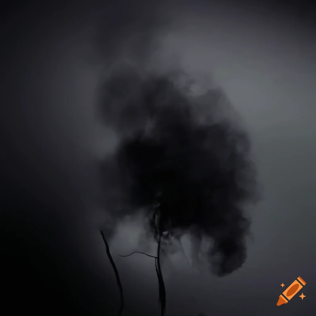 Black smokey background with an eerie atmosphere