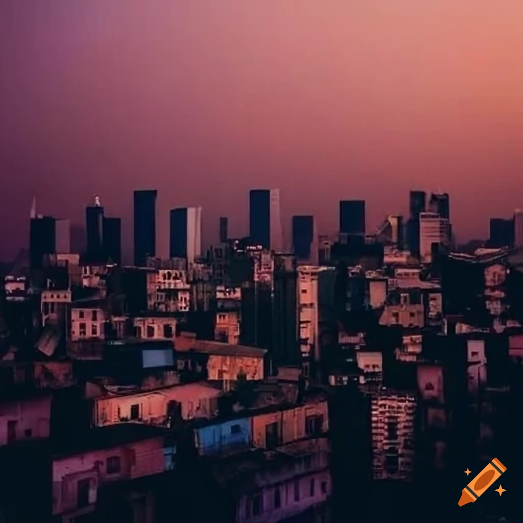collage of poverty-stricken village and modern city skyline