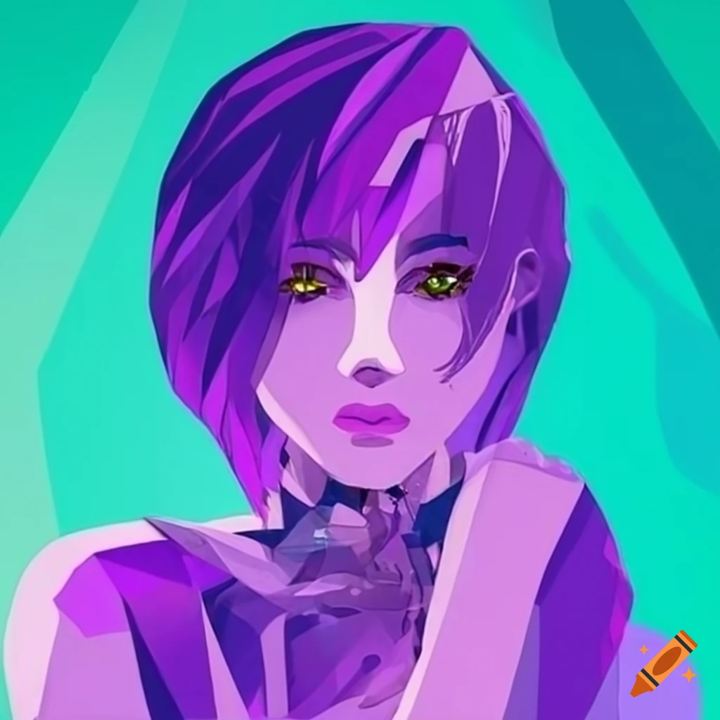 Portrait of a person with amethyst crystals on Craiyon