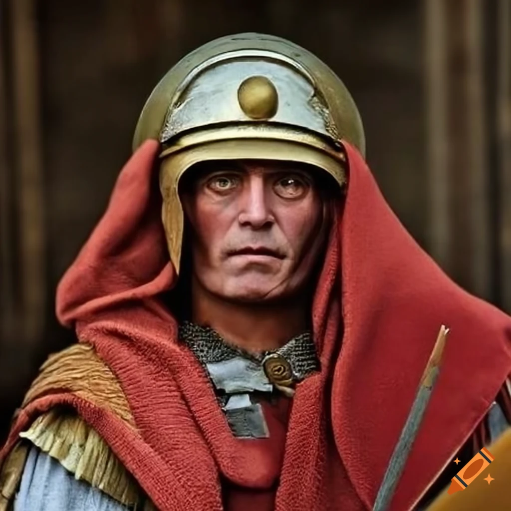 photograph of a roman legionary in the style of Steve McCurry