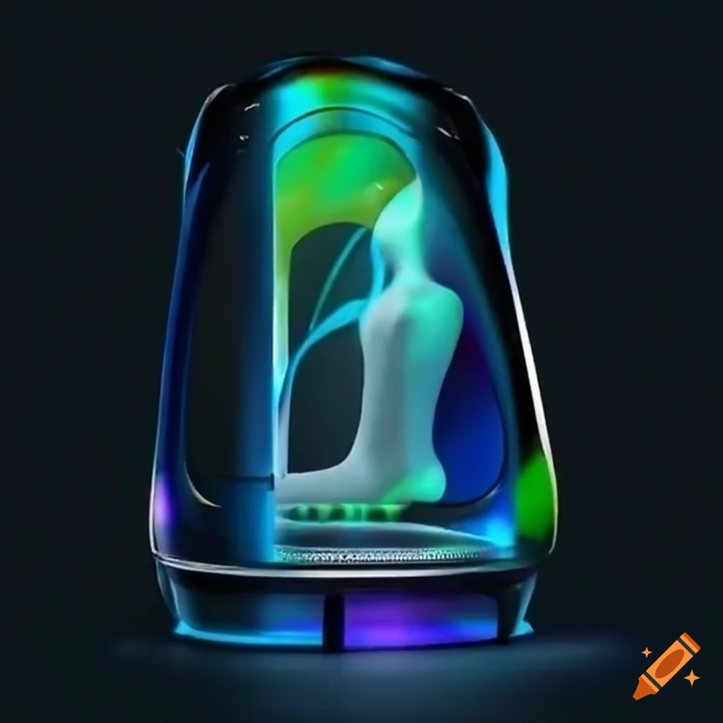 colorful object being created by a futuristic 3D printer
