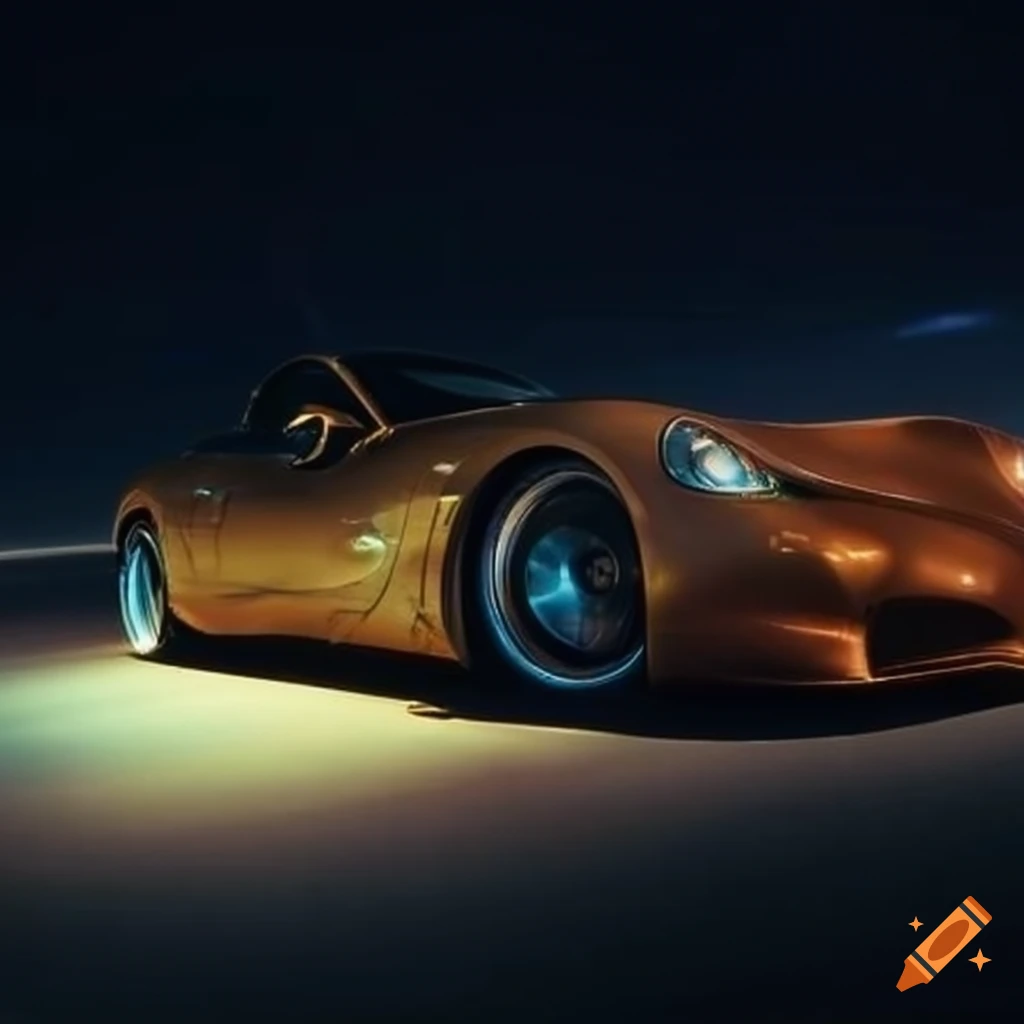 night photograph of Panoz Esperante on autobahn
