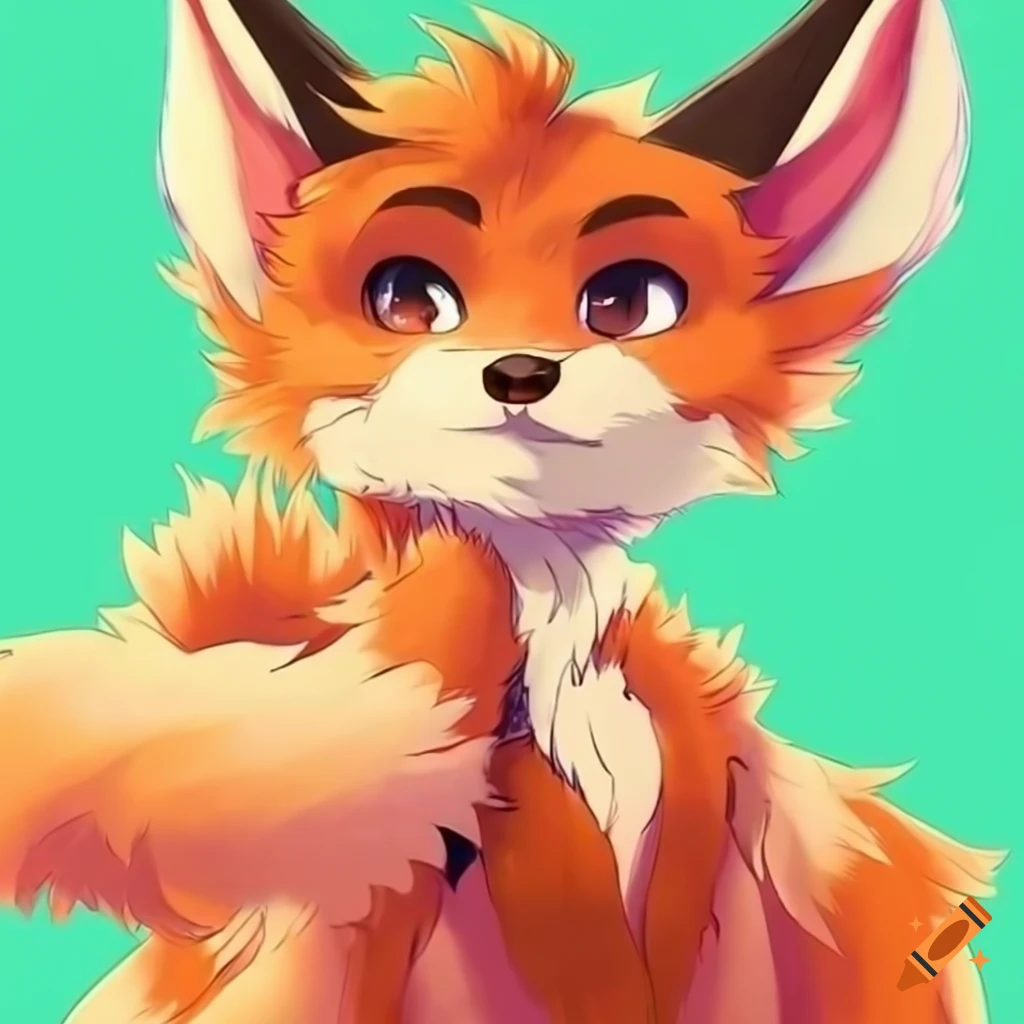 Cute furry fox drawing