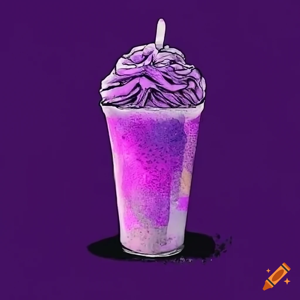 Colorful purple slushie with psychedelic vibes on Craiyon