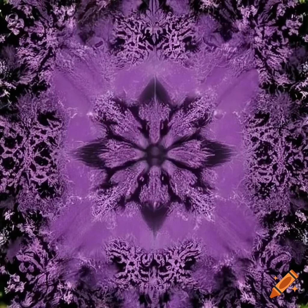album cover with black snowflake on purple background