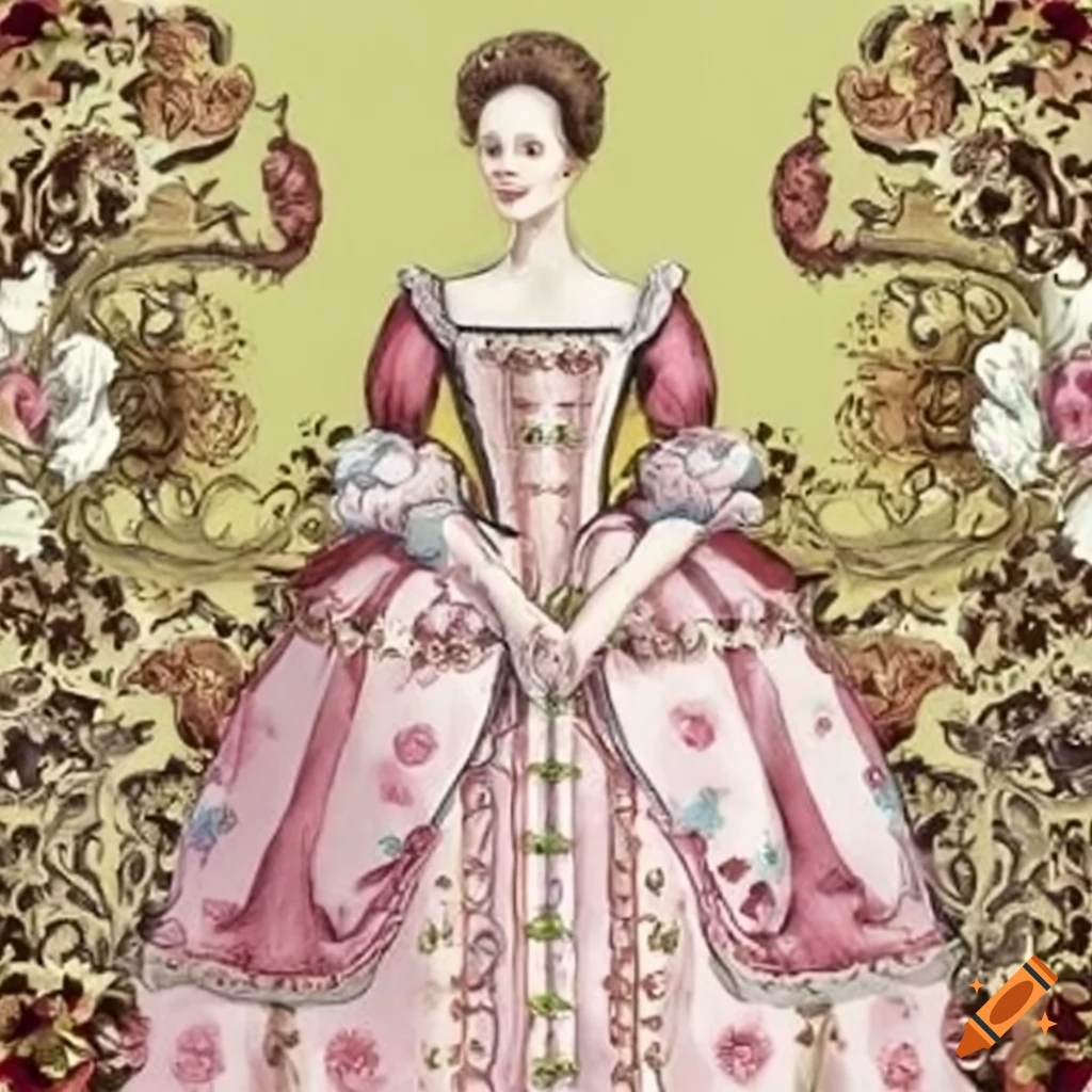 fusion of Tudor, Rococo, and Victorian fashion styles