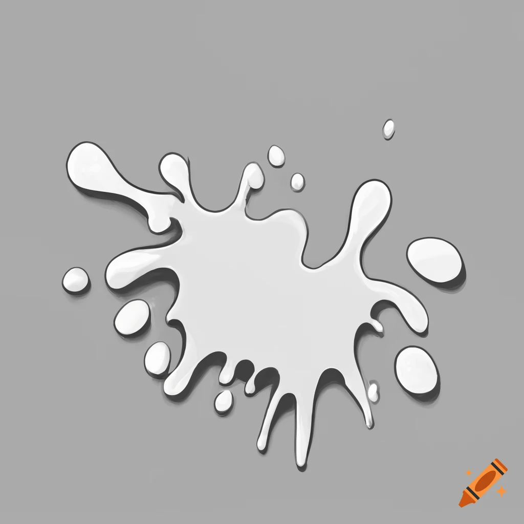 Cartoon white paint splash on Craiyon