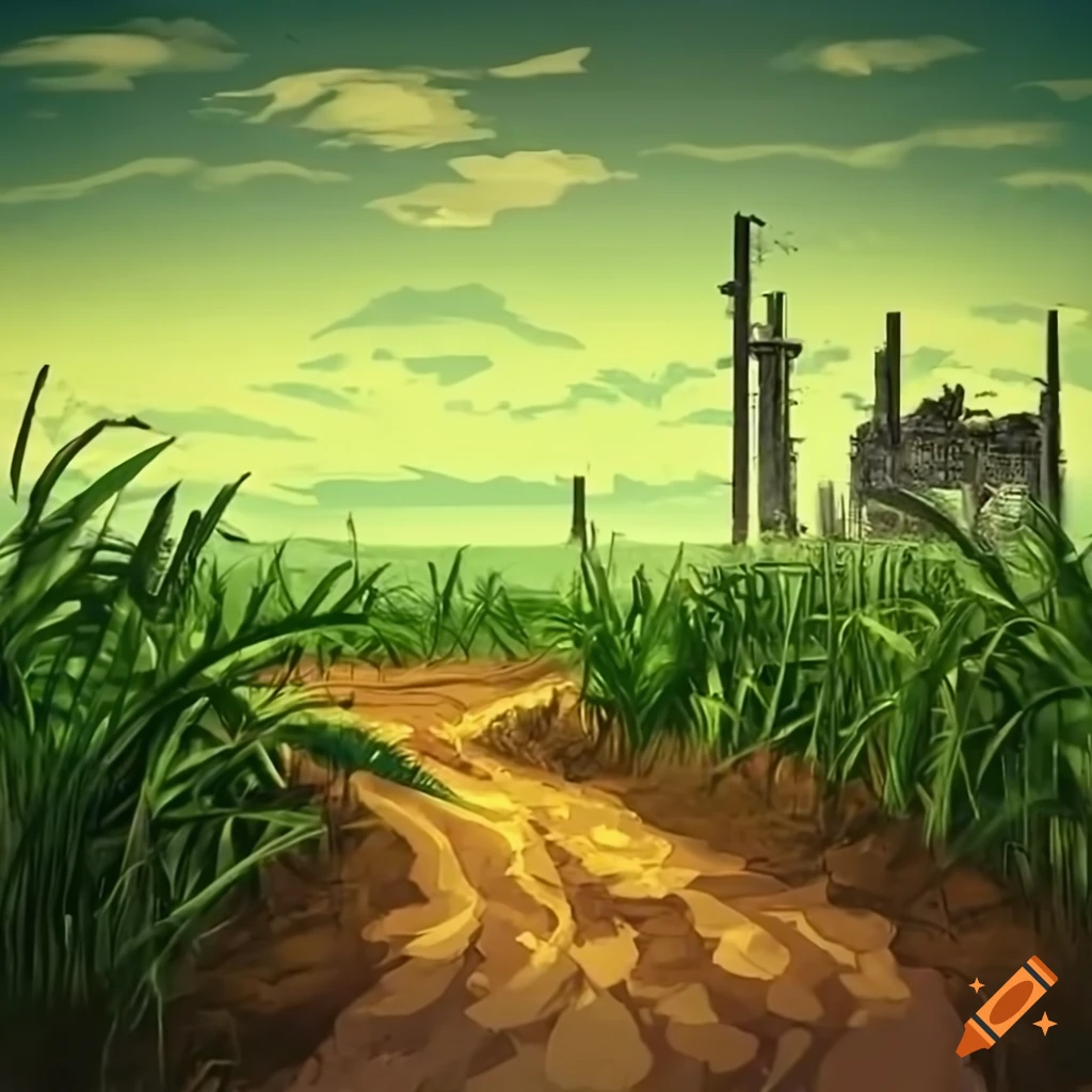 sugar-cane-field-with-ruins-of-cuban-sugar-refinery-on-craiyon