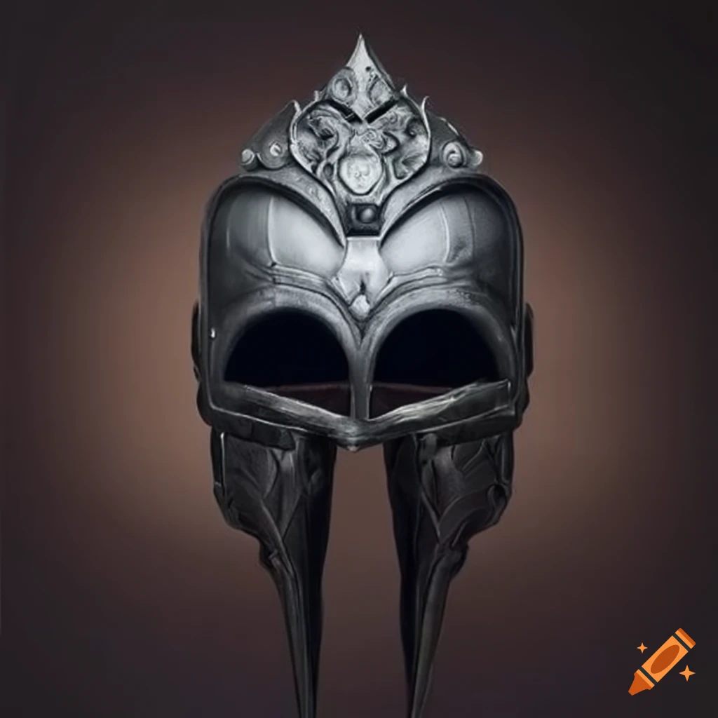 intricate steel astral symmetrical helmet