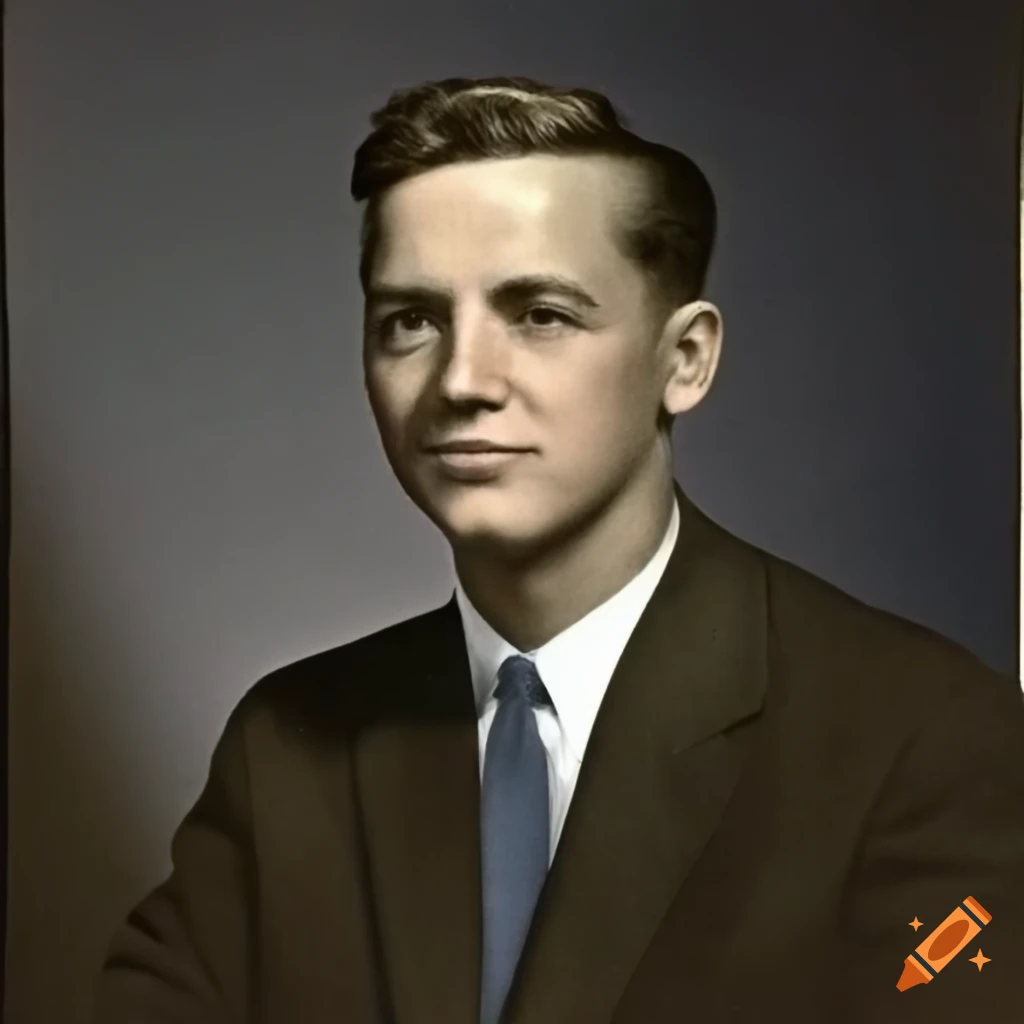 Colorful Realistic Photo Of A Young President In The 1960s