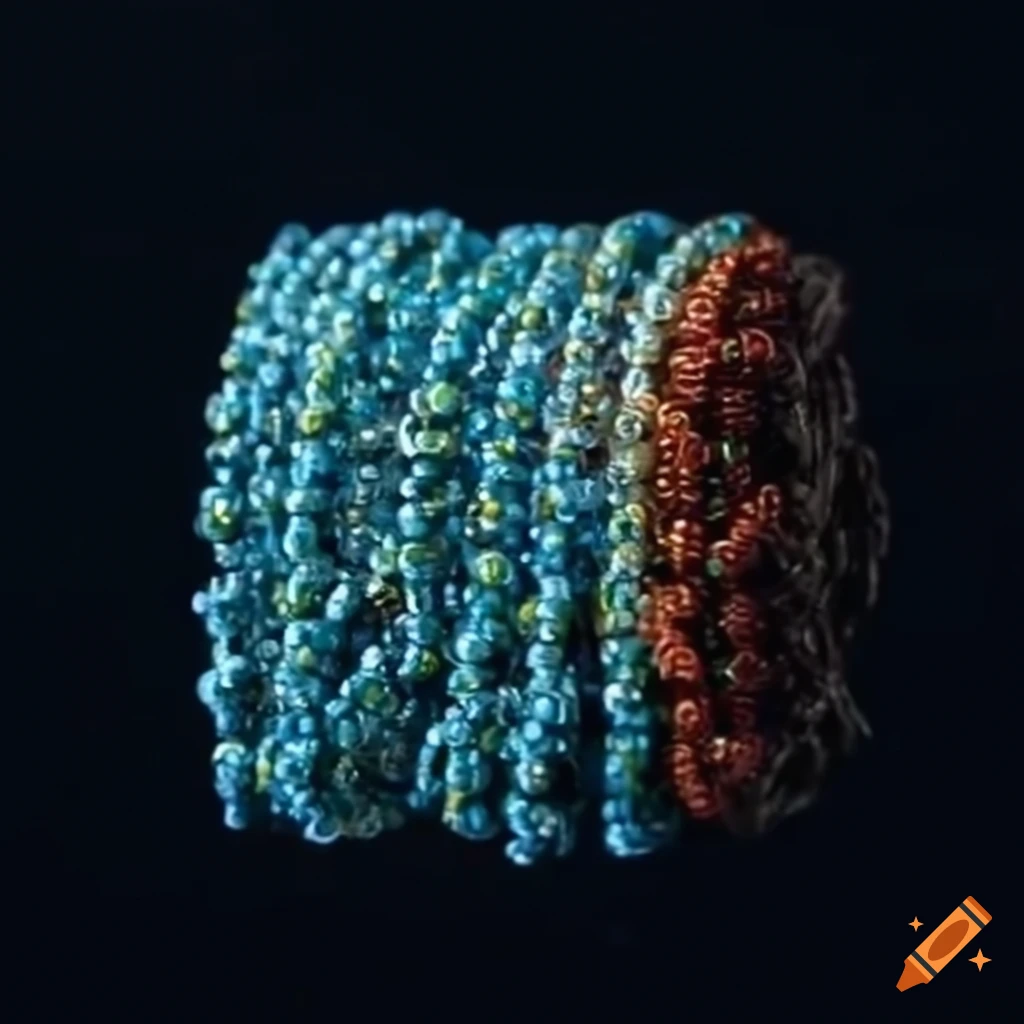 Illustration of basic right angle weave stitch in bead making on Craiyon