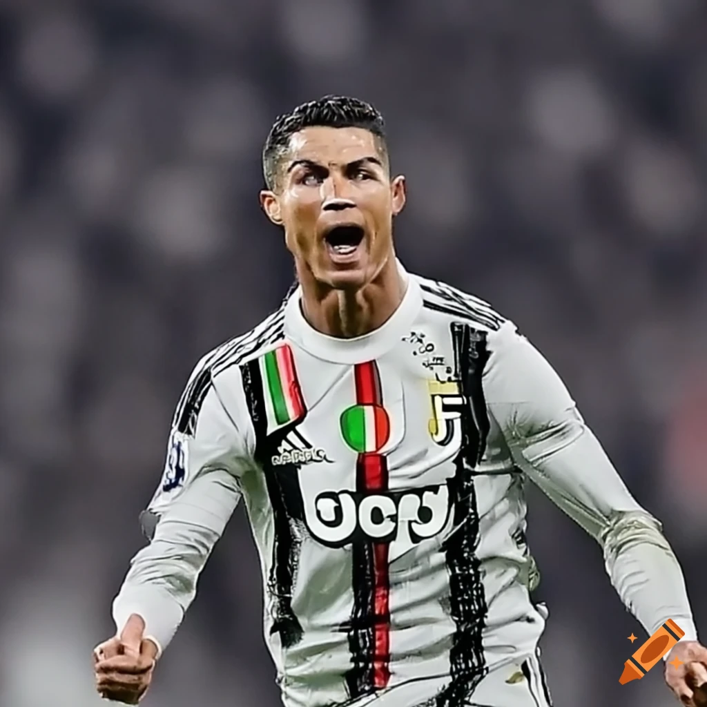 Cristiano ronaldo celebrating a goal with his signature gesture