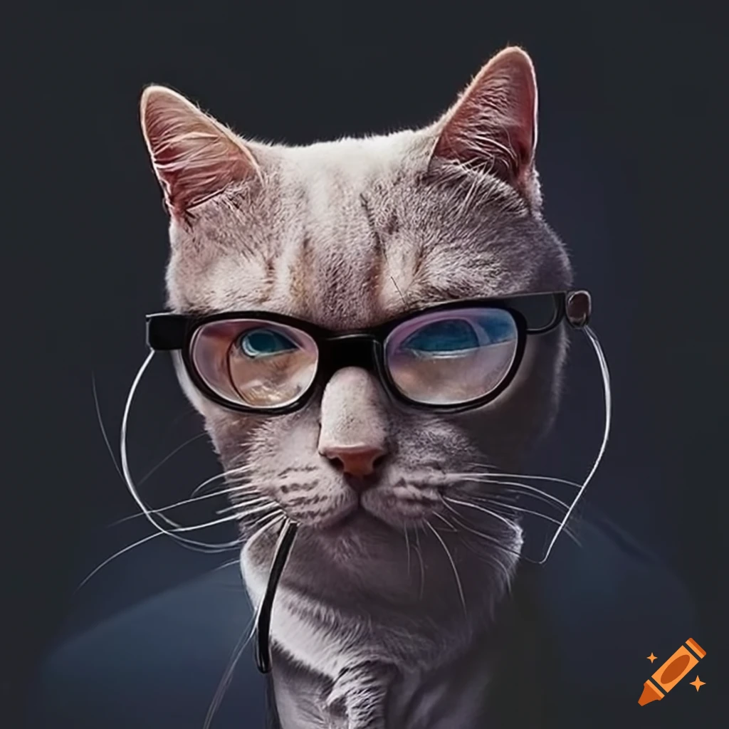 Jason delaney as a cat with glasses
