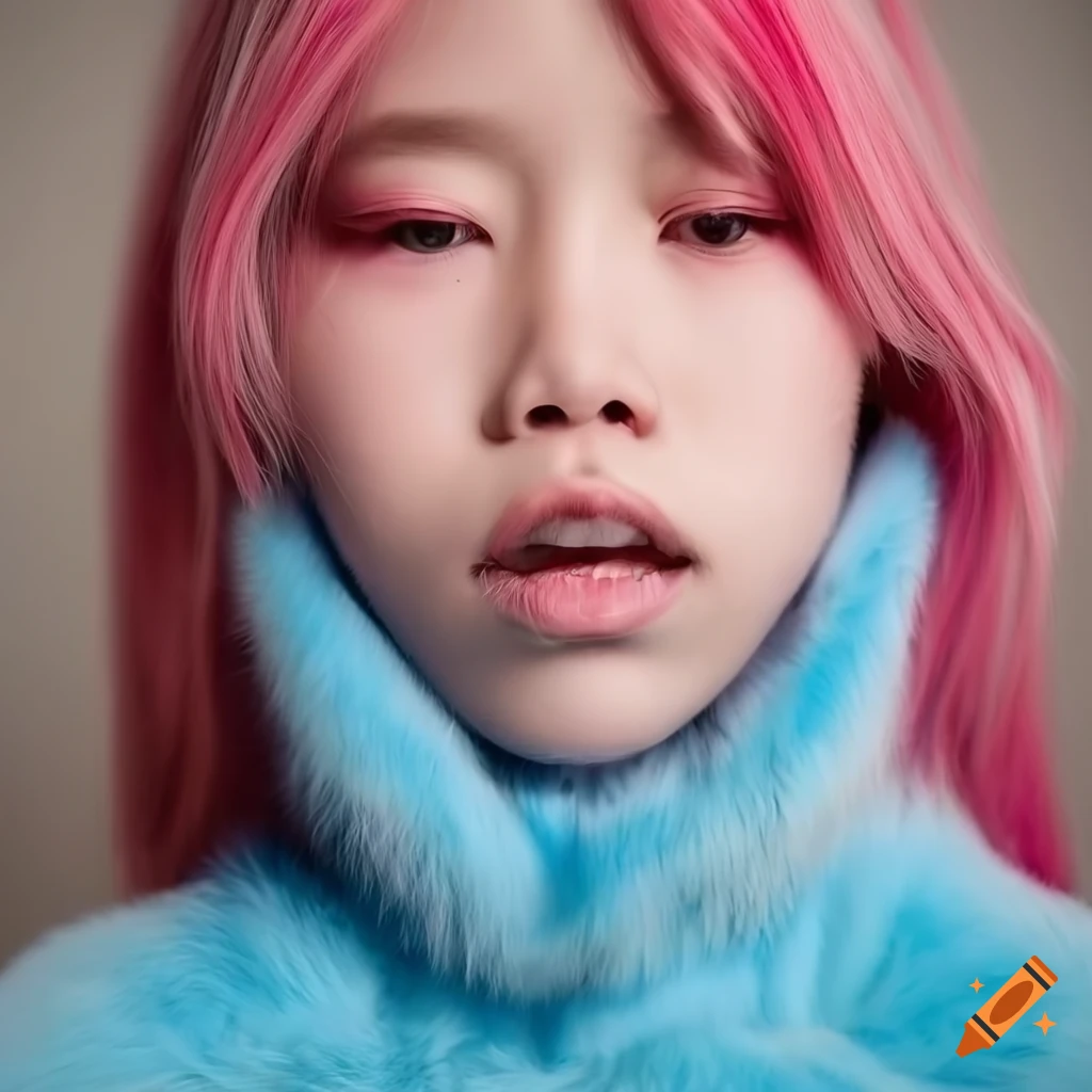 Girl in a pinkhaired cosplay outfit on Craiyon