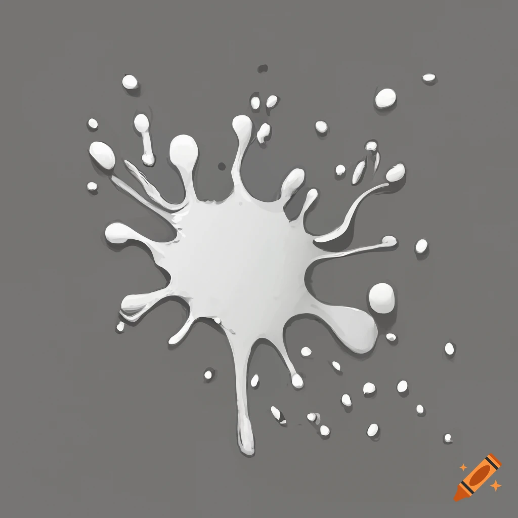 Cartoon of white paint splatter