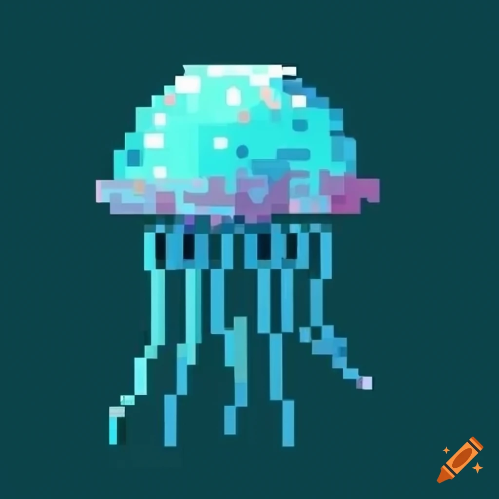 Cute pixel art jellyfish