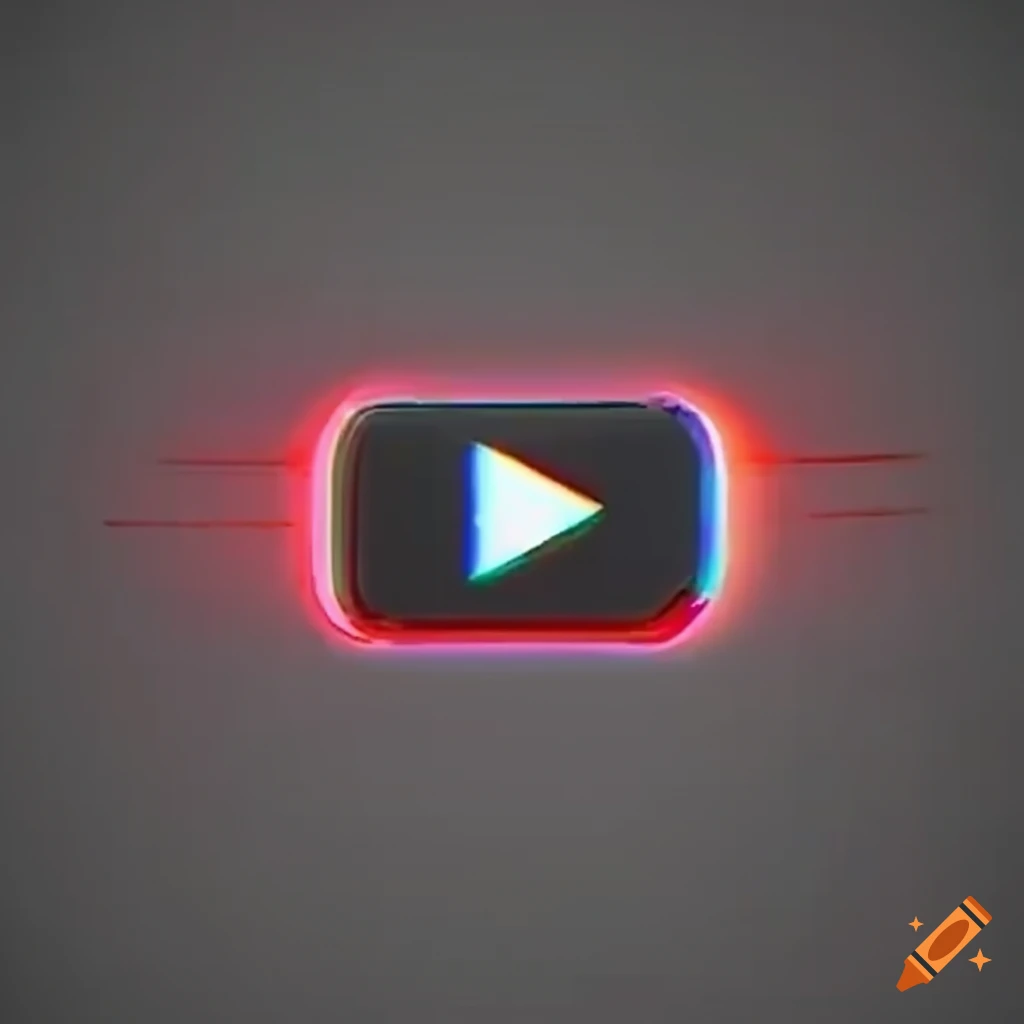 Red and black glitched youtube logo