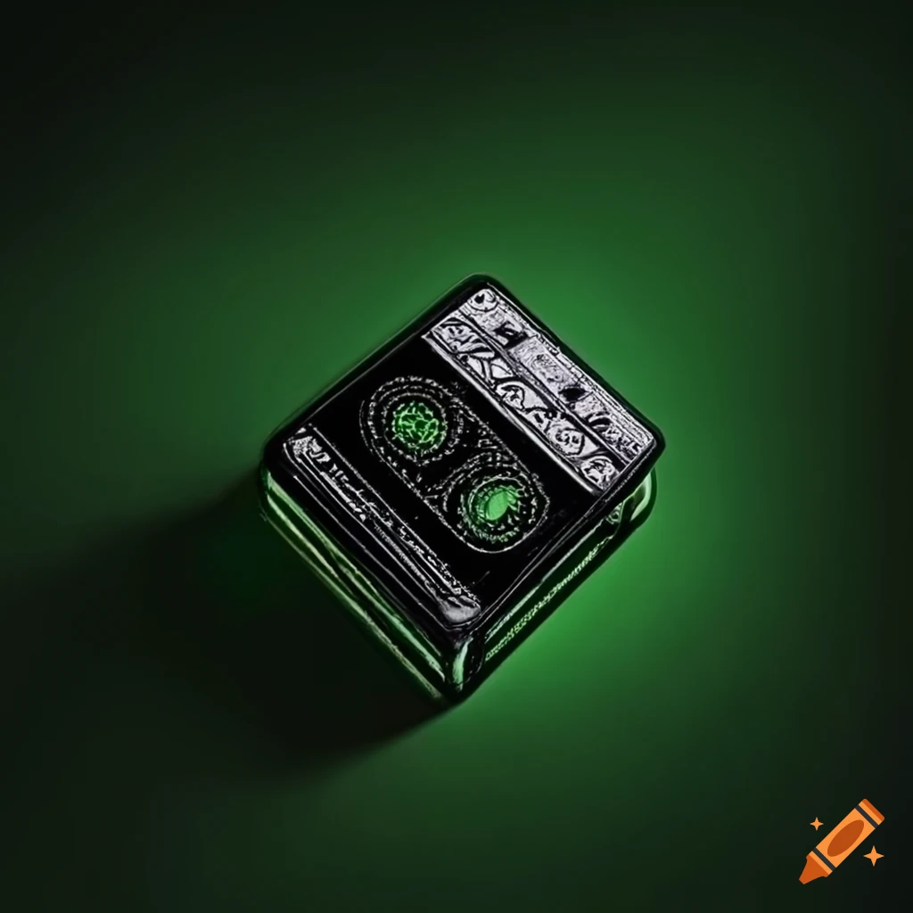 playing cards with black and green design