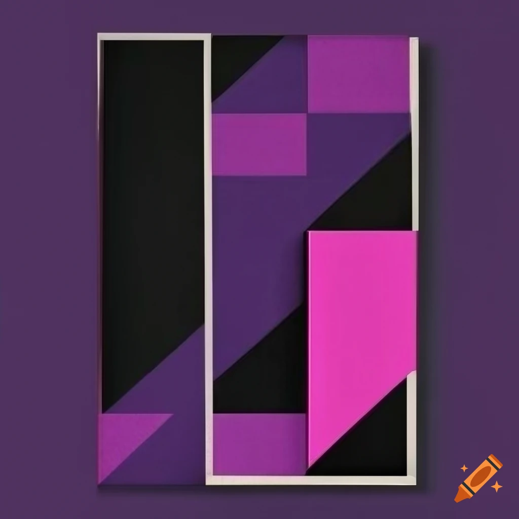 elegant black and purple Bauhaus poster