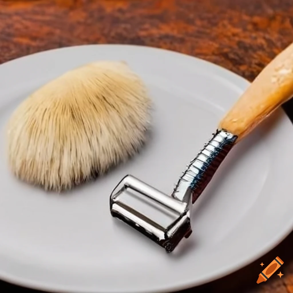 shaving razor on a plate