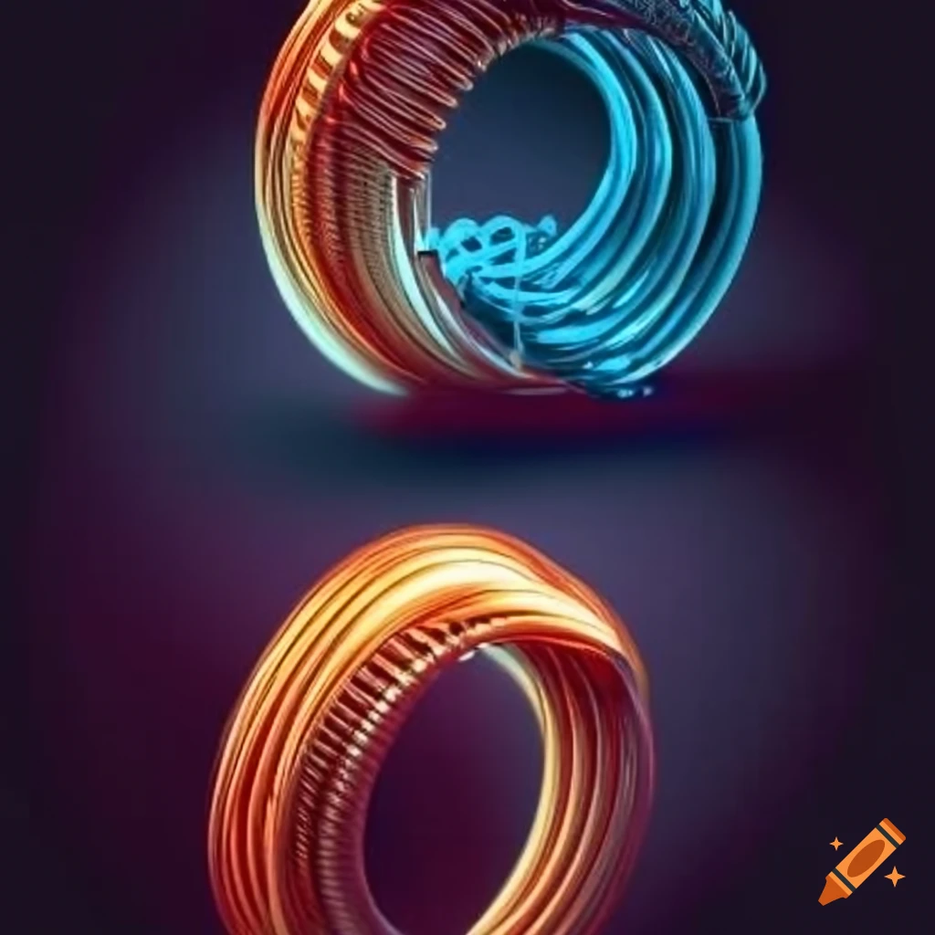Inductive coupling diagram of energy transfer between two coils on Craiyon