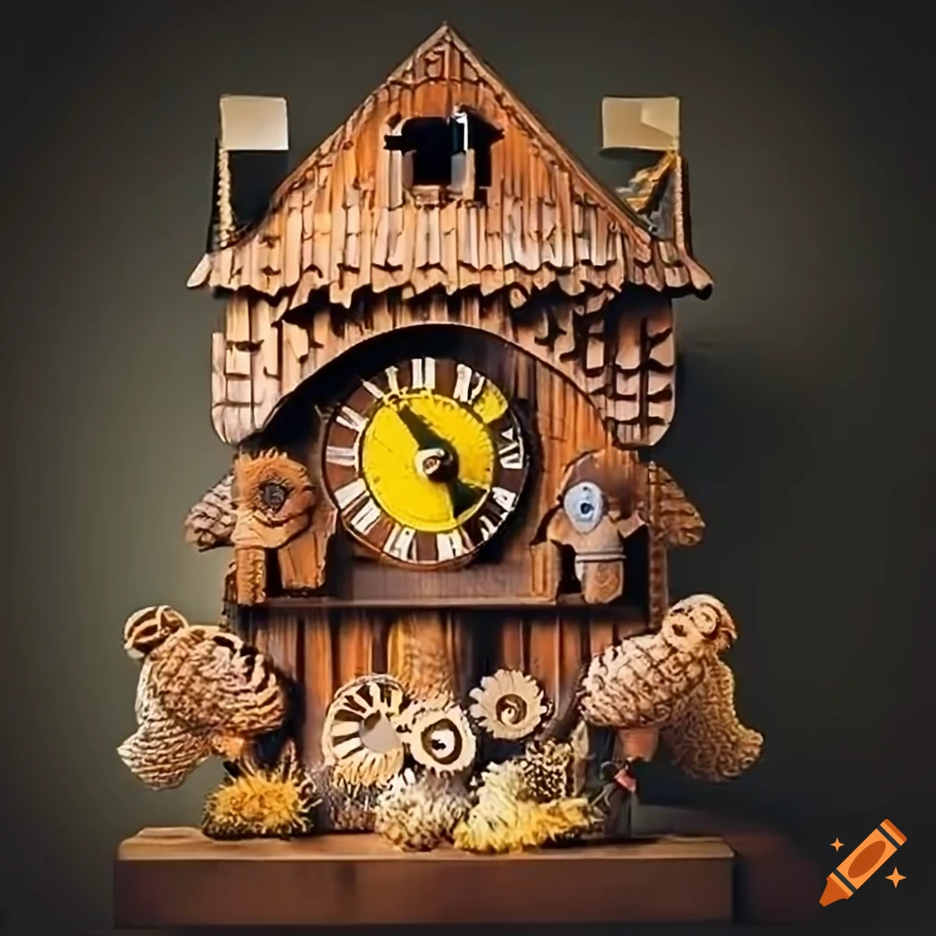 image of Bumblebee from Czech fairy tale giving a cuckoo clock as a birthday present