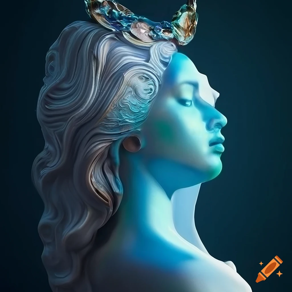 Intricate marble sculpture with cinematic lighting