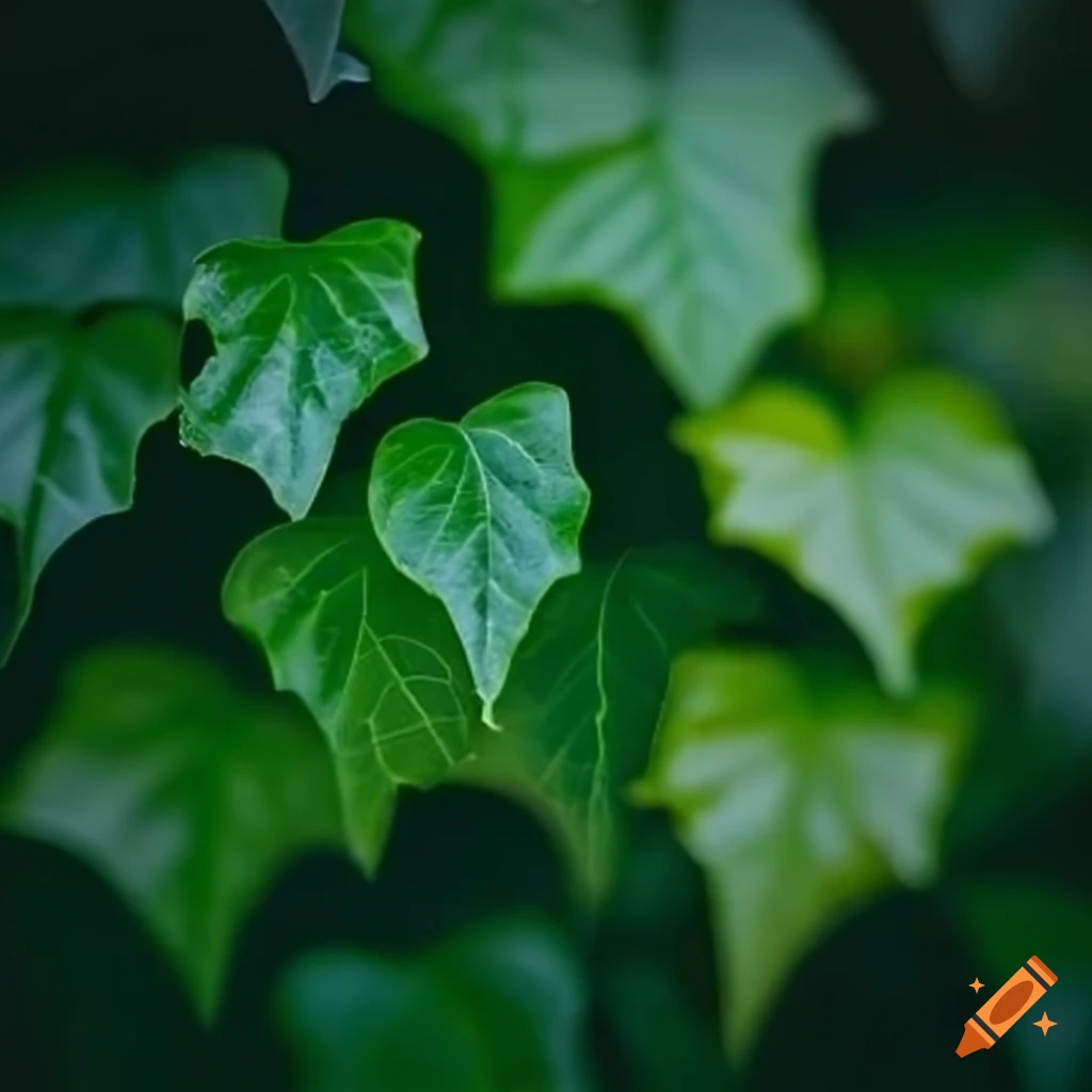 Close-up of ivy leaves on Craiyon
